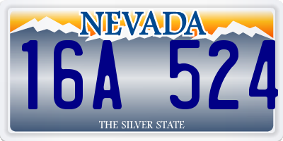 NV license plate 16A524