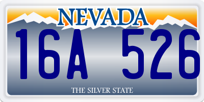 NV license plate 16A526