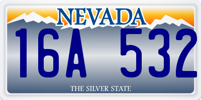 NV license plate 16A532