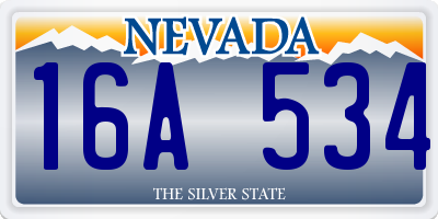 NV license plate 16A534