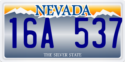 NV license plate 16A537