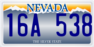 NV license plate 16A538