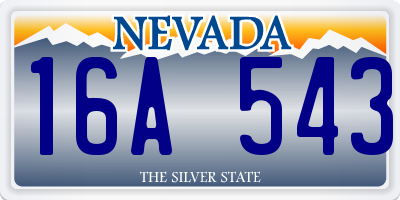 NV license plate 16A543