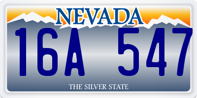 NV license plate 16A547