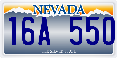 NV license plate 16A550