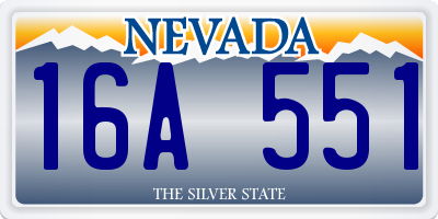 NV license plate 16A551