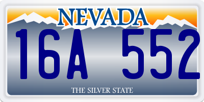 NV license plate 16A552