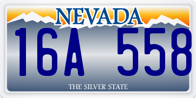NV license plate 16A558