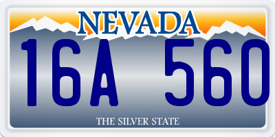 NV license plate 16A560