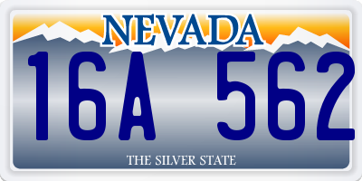 NV license plate 16A562