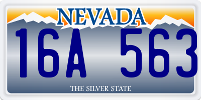 NV license plate 16A563