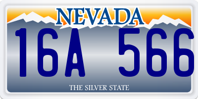 NV license plate 16A566