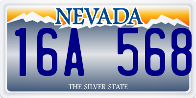 NV license plate 16A568