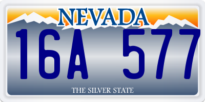 NV license plate 16A577