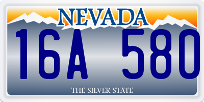 NV license plate 16A580