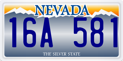NV license plate 16A581