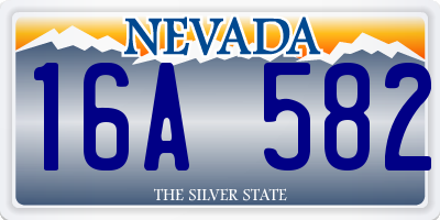NV license plate 16A582
