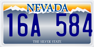 NV license plate 16A584