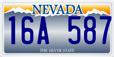 NV license plate 16A587