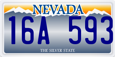 NV license plate 16A593