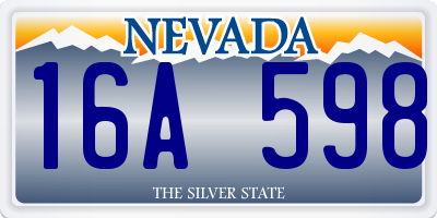 NV license plate 16A598