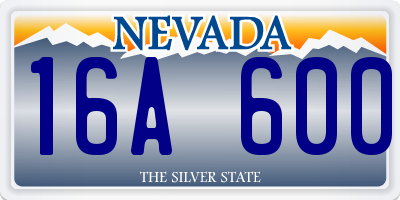 NV license plate 16A600