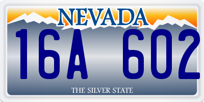 NV license plate 16A602