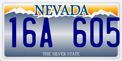 NV license plate 16A605