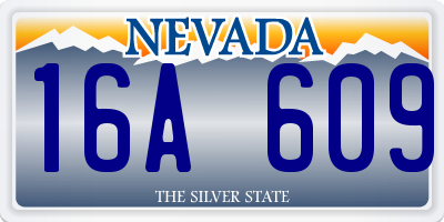 NV license plate 16A609
