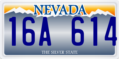 NV license plate 16A614