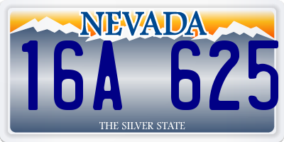 NV license plate 16A625