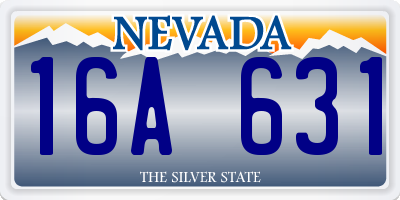 NV license plate 16A631