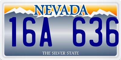 NV license plate 16A636