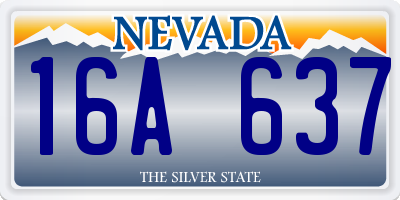 NV license plate 16A637