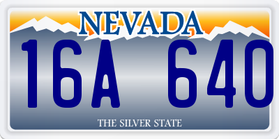 NV license plate 16A640