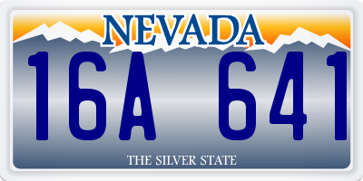 NV license plate 16A641