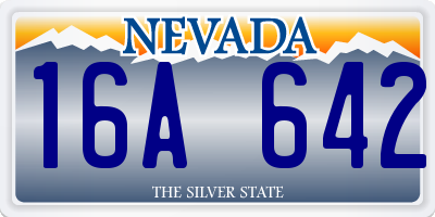 NV license plate 16A642