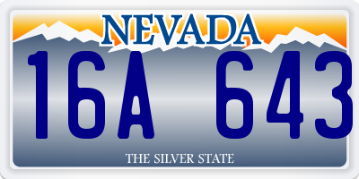 NV license plate 16A643