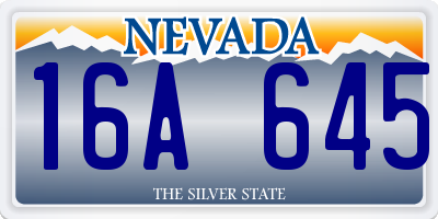 NV license plate 16A645