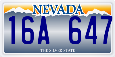 NV license plate 16A647
