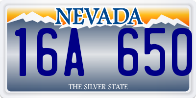 NV license plate 16A650