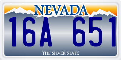 NV license plate 16A651