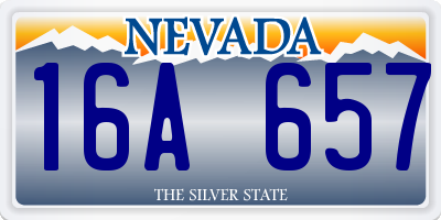 NV license plate 16A657