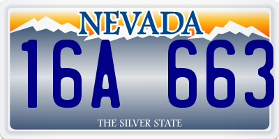 NV license plate 16A663