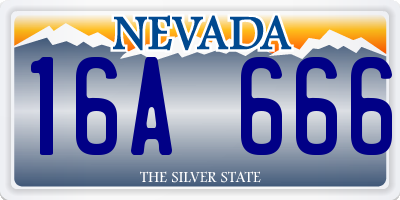 NV license plate 16A666
