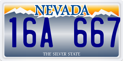 NV license plate 16A667