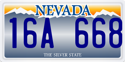 NV license plate 16A668