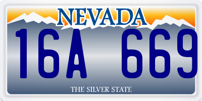 NV license plate 16A669