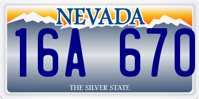 NV license plate 16A670
