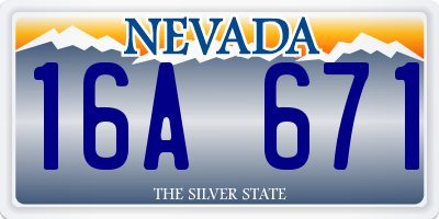 NV license plate 16A671